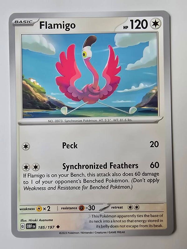 FLAMIGO (OBSIDIAN FLAMES 185/197) (POKÉMON) (TRADING CARD)
