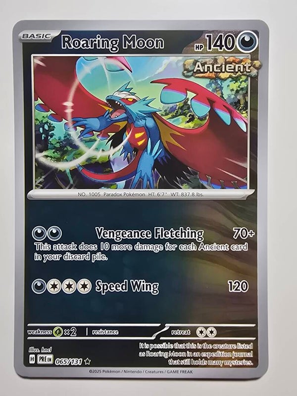ROARING MOON (PRISMATIC EVOLUTIONS 065/131) (REVERSE HOLO) (POKÉMON) (TRADING CARD)