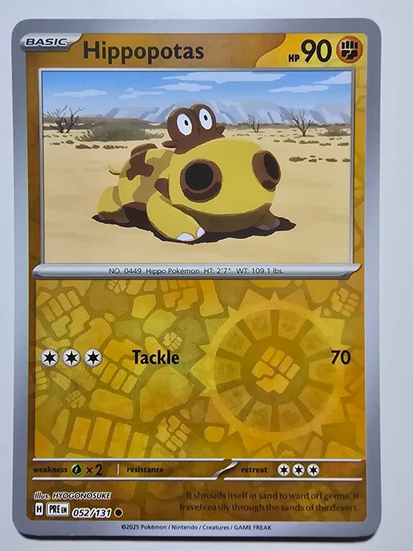HIPPOPOTAS (PRISMATIC EVOLUTIONS 052/131) (REVERSE HOLO) (POKÉMON) (TRADING CARD)