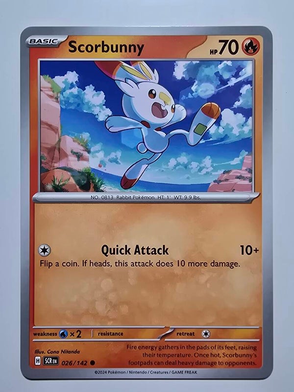 SCORBUNNY (STELLAR CROWN 026/142) (POKÉMON) (TRADING CARD)