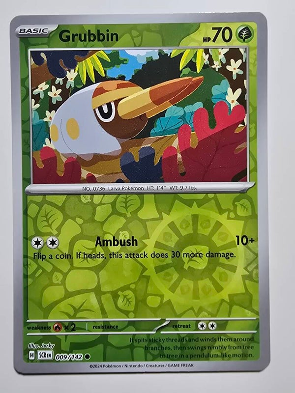 GRUBBIN (STELLAR CROWN 009/142) (REVERSE HOLO) (POKÉMON) (TRADING CARD)
