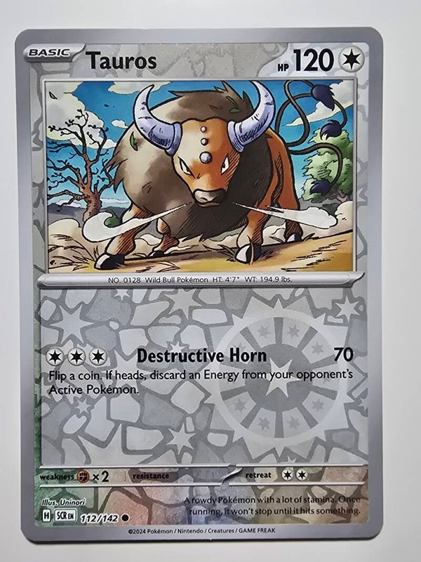TAUROS (STELLAR CROWN 112/142) (REVERSE HOLO) (POKÉMON) (TRADING CARD)
