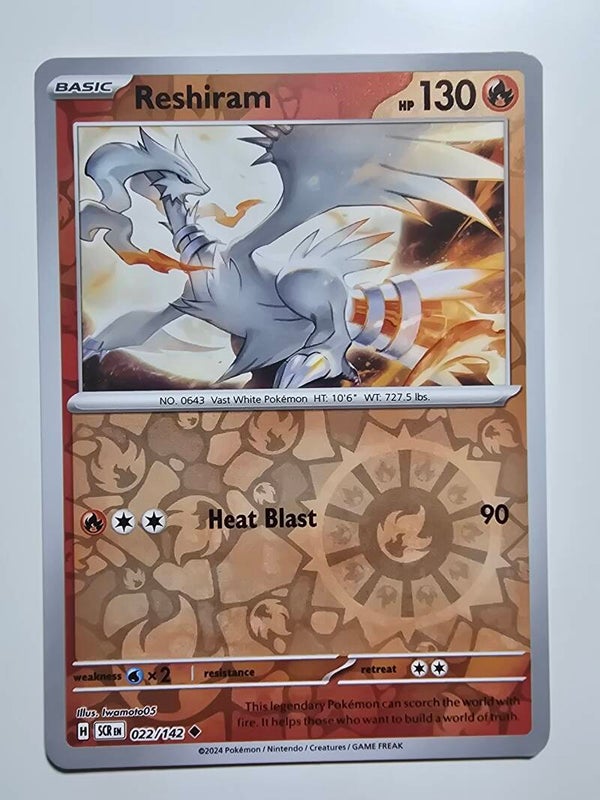 RESHIRAM (STELLAR CROWN 022/142) (REVERSE HOLO) (POKÉMON) (TRADING CARD)