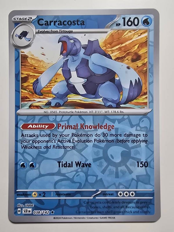 CARRACOSTA (STELLAR CROWN 038/142) (REVERSE HOLO) (POKÉMON) (TRADING CARD)