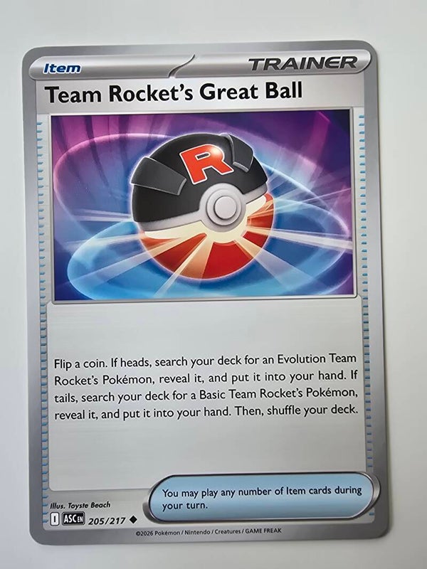 TEAM ROCKET'S GREAT BALL (ASCENDED HEROES 205/217) (POKÉMON) (TRADING CARD)