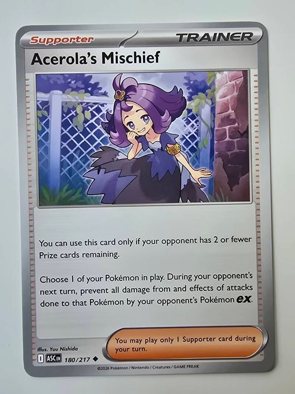 ACEROLA'S MISCHIEF (ASCENDED HEROES 180/217) (POKÉMON) (TRADING CARD)