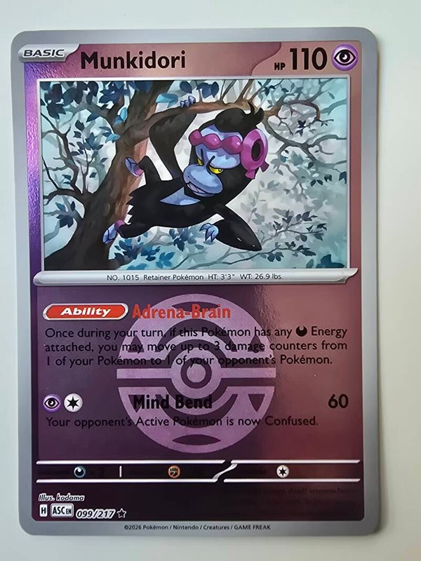 MUNKIDORI (ASCENDED HEROES 099/217) (REVERSE HOLO DUSK BALL) (POKÉMON) (TRADING CARD)