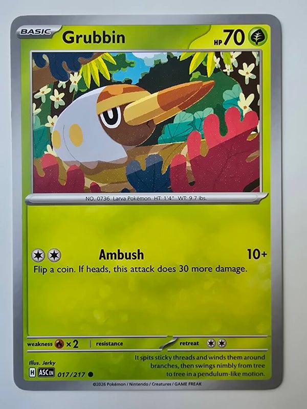 GRUBBIN (ASCENDED HEROES 017/217) (POKÉMON) (TRADING CARD)