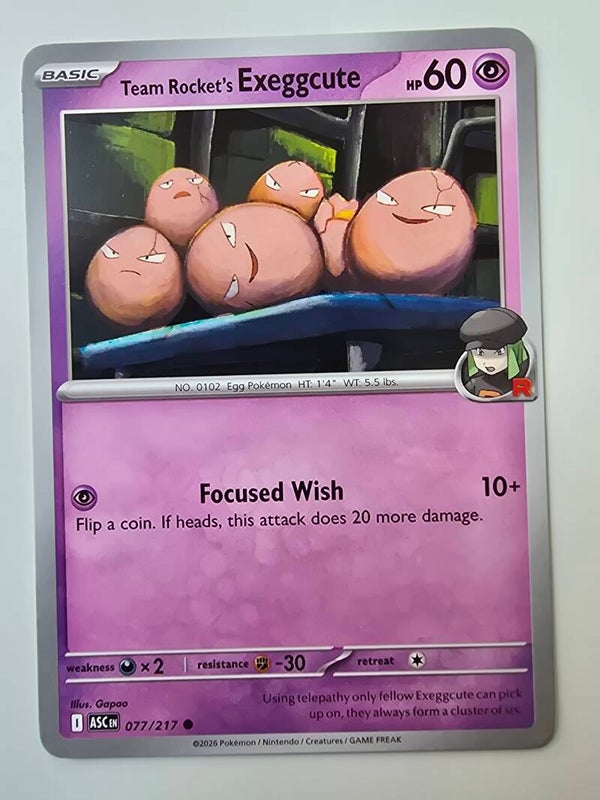 TEAM ROCKET'S EXEGGCUTE (ASCENDED HEROES 077/217) (POKÉMON) (TRADING CARD)