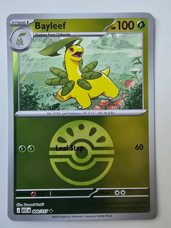 BAYLEEF (ASCENDED HEROES 009/217) (REVERSE HOLO FRIEND BALL) (POKÉMON) (TRADING CARD)