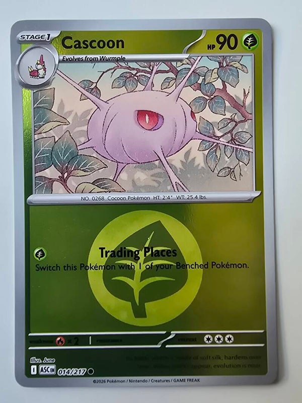 CASCOON (ASCENDED HEROES 014/217) (REVERSE HOLO ENERGY SYMBOL) (POKÉMON) (TRADING CARD)