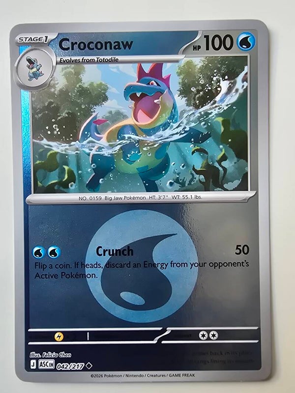 CROCONAW (ASCENDED HEROES 042/217) (REVERSE HOLO ENERGY SYMBOL) (POKÉMON) (TRADING CARD)