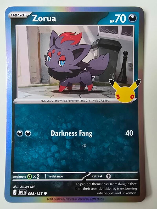 ZORUA (30TH CELEBRATION 095/128) (POKÉMON) (TRADING CARD)