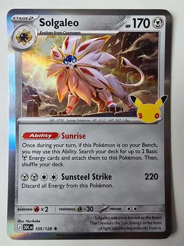 SOLGALEO (30TH CELEBRATION 105/128) (POKÉMON) (TRADING CARD)