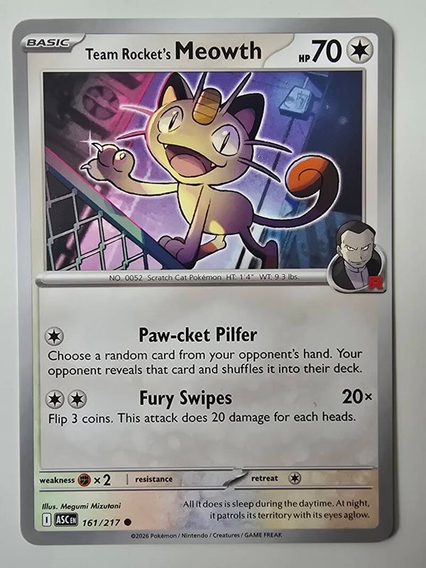 TEAM ROCKET'S MEOWTH (ASCENDED HEROES 161/217) (POKÉMON) (TRADING CARD)