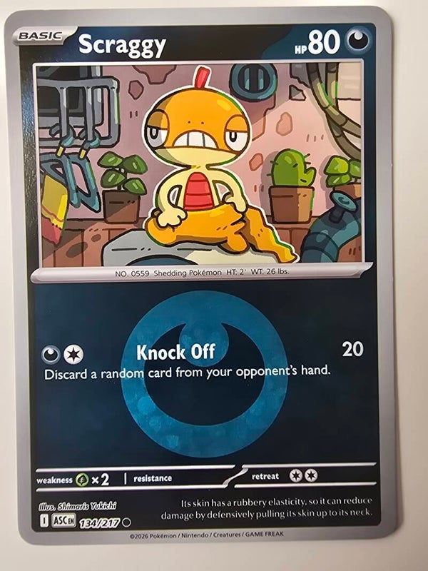 SCRAGGY (ASCENDED HEROES 134/217) (REVERSE HOLO ENERGY SYMBOL) (POKÉMON) (TRADING CARD)