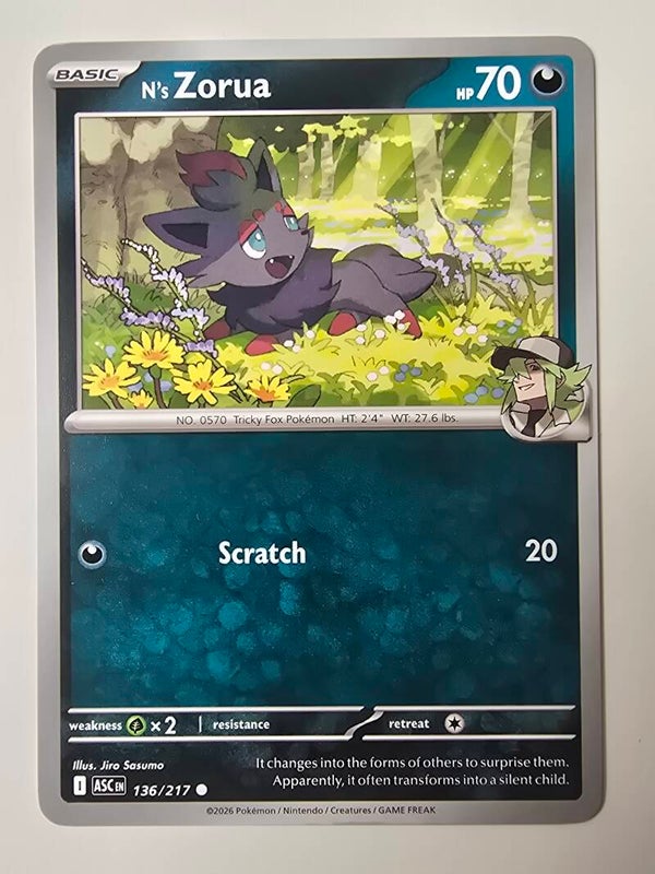 N'S ZORUA (ASCENDED HEROES 136/217) (POKÉMON) (TRADING CARD)