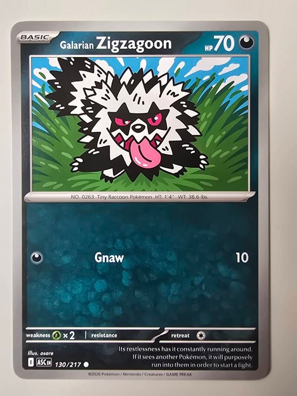 GALARIAN ZIGZAGOON (ASCENDED HEROES 130/217) (POKÉMON) (TRADING CARD)