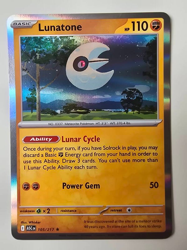 LUNATONE (ASCENDED HEROES 105/217) (HOLO) (POKÉMON) (TRADING CARD)