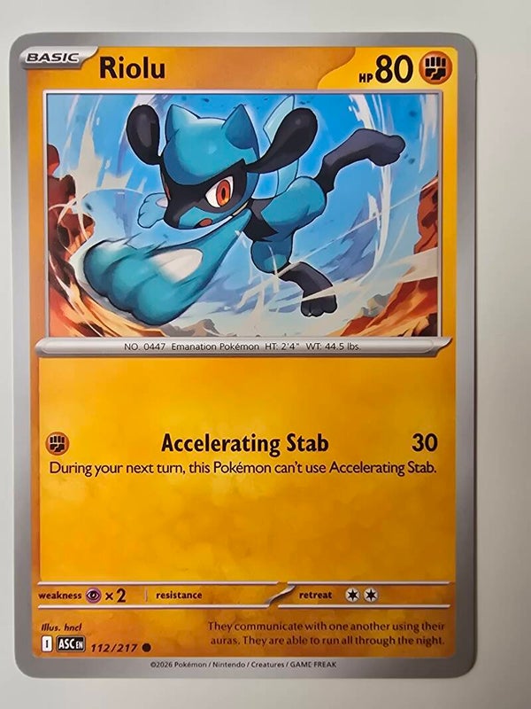 RIOLU (ASCENDED HEROES 112/217) (POKÉMON) (TRADING CARD)