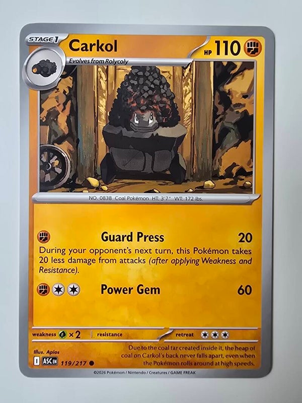 CARKOL (ASCENDED HEROES 119/217) (POKÉMON) (TRADING CARD)