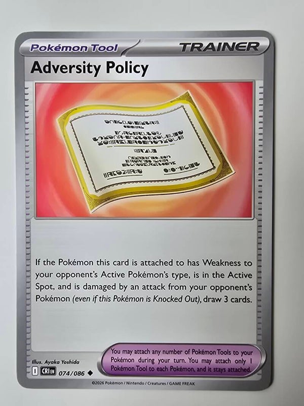 ADVERSITY POLICY (CHAOS RISING 074/086) (POKÉMON) (TRADING CARD)