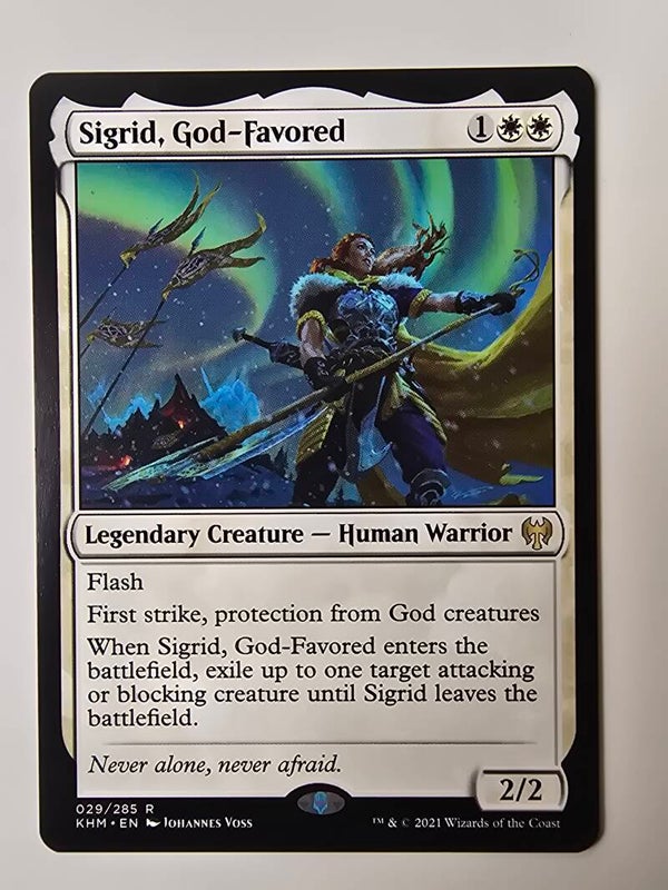 SIGRID, GOD-FAVORED (KHM) (029/285 R) (MTG) (TRADING CARD)