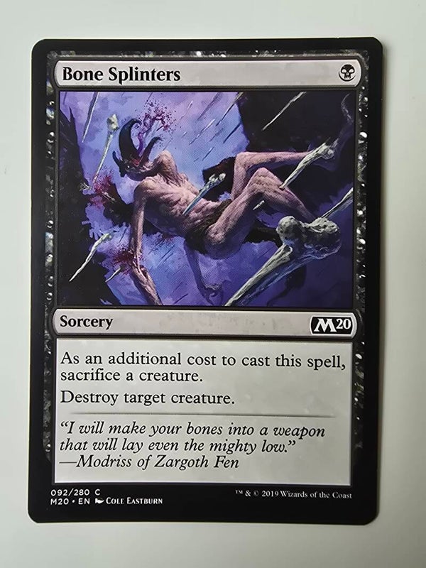 BONE SPLINTERS (M20) (092/280 C) (MTG) (TRADING CARD)