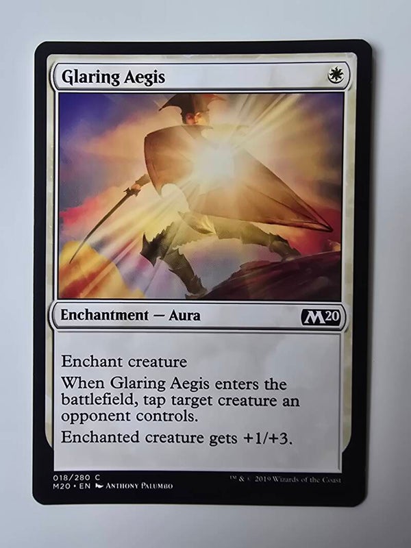GLARING AEGIS (M20) (018/280 C) (MTG) (TRADING CARD)