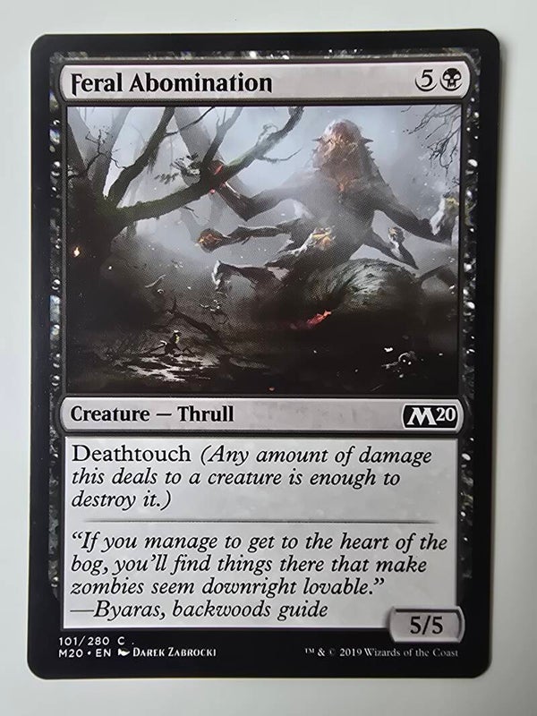 FERAL ABOMINATION (M20) (101/280 C) (MTG) (TRADING CARD)