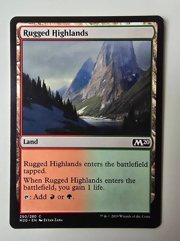 RUGGED HIGHLANDS (M20) (250/280 C) (MTG) (TRADING CARD)