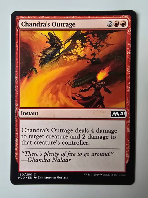 CHANDRA'S OUTRAGE (M20) (130/280 C) (MTG) (TRADING CARD)