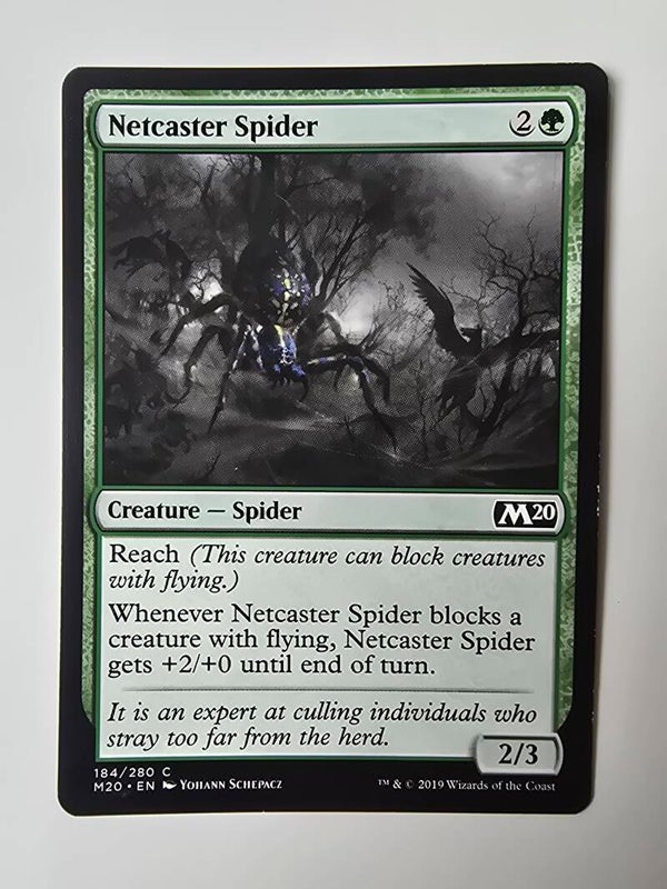 NETCASTER SPIDER (M20) (184/280 C) (LIGHTLY PLAYED) (MTG) (TRADING CARD)