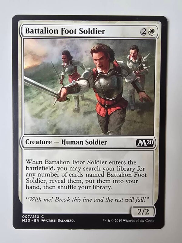 BATTALION FOOT SOLDIER (M20) (007/280 C) (MTG) (TRADING CARD)