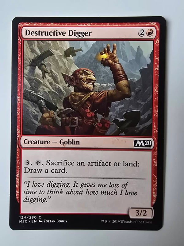 DESTRUCTIVE DIGGER (M20) (134/280 C) (MTG) (TRADING CARD)