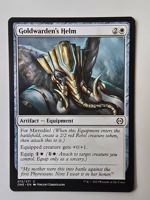 GOLDWARDEN'S HELM (ONE) (013/271 C) (MTG) (TRADING CARD)