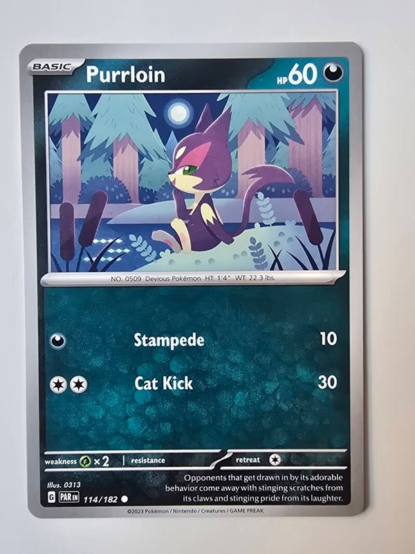 PURRLOIN (PARADOX RIFT 114/182) (POKÉMON) (TRADING CARD)