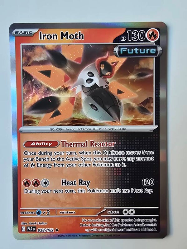 IRON MOTH (PARADOX RIFT 028/182) (HOLO) (POKÉMON) (TRADING CARD)