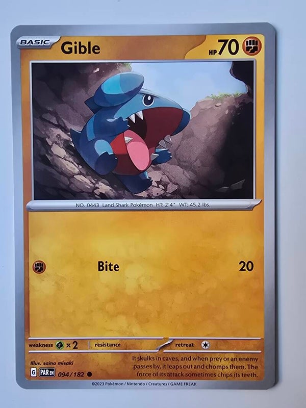 GIBLE (PARADOX RIFT 094/182) (POKÉMON) (TRADING CARD)