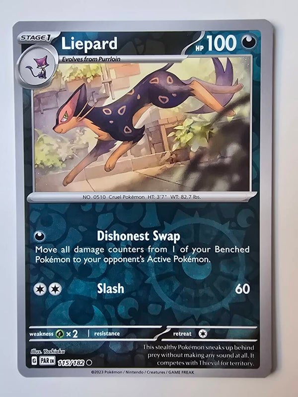LIEPARD (PARADOX RIFT 115/182) (REVERSE HOLO) (POKÉMON) (TRADING CARD)