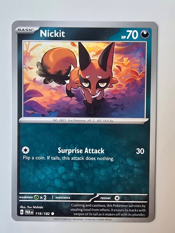 NICKIT (PARADOX RIFT 119/182) (POKÉMON) (TRADING CARD)