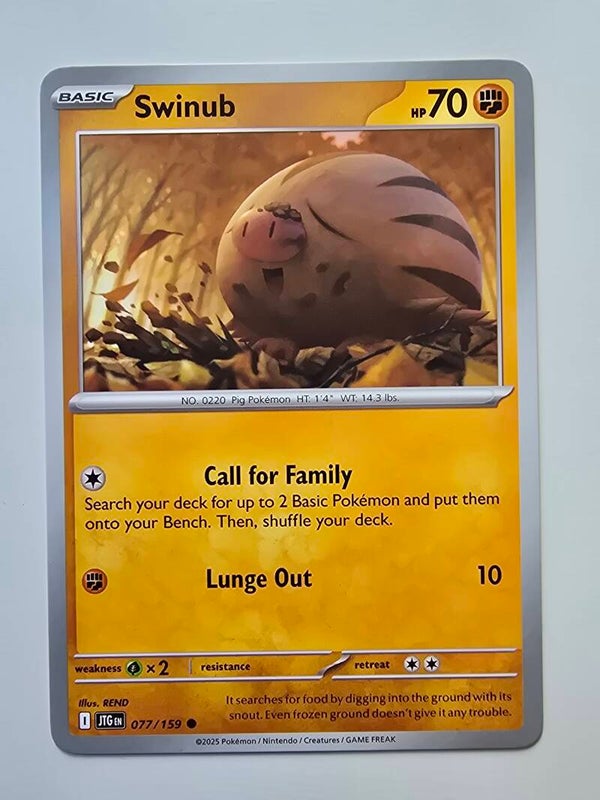 SWINUB (JOURNEY TOGETHER 077/159) (POKÉMON) (TRADING CARD)
