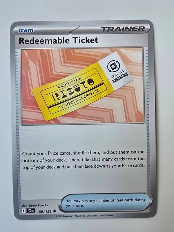 REDEEMABLE TICKET (JOURNEY TOGETHER 156/159) (POKÉMON) (TRADING CARD)