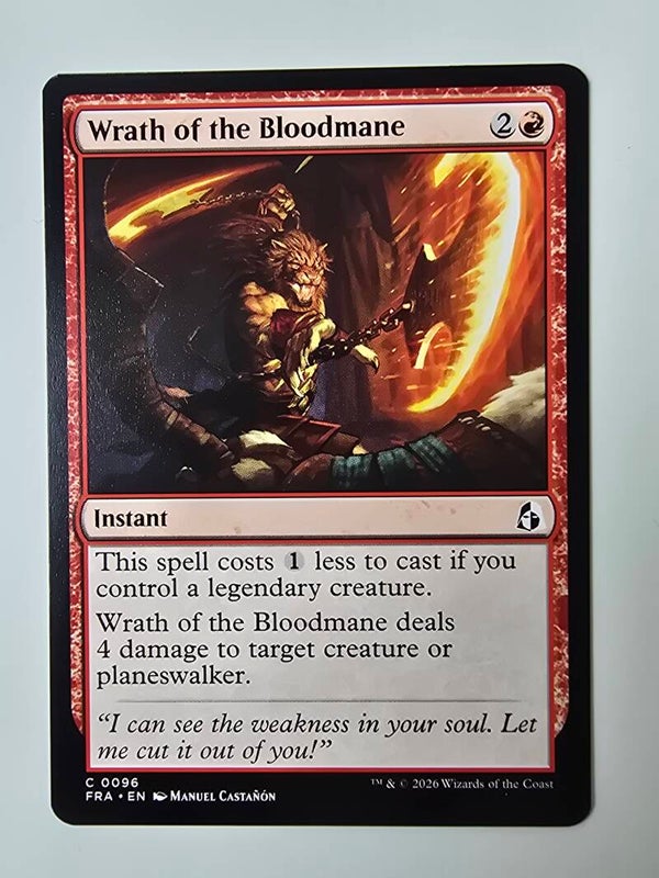 WRATH OF THE BLOODMANE (FRA) (C 0096) (MTG) (TRADING CARD)