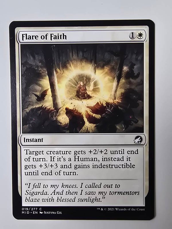 FLARE OF FAITH (MID) (019/277 C) (MTG) (TRADING CARD)