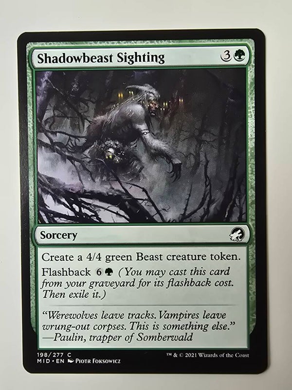 SHADOWBEAST SIGHTING (MID) (198/277 C) (MTG) (TRADING CARD)