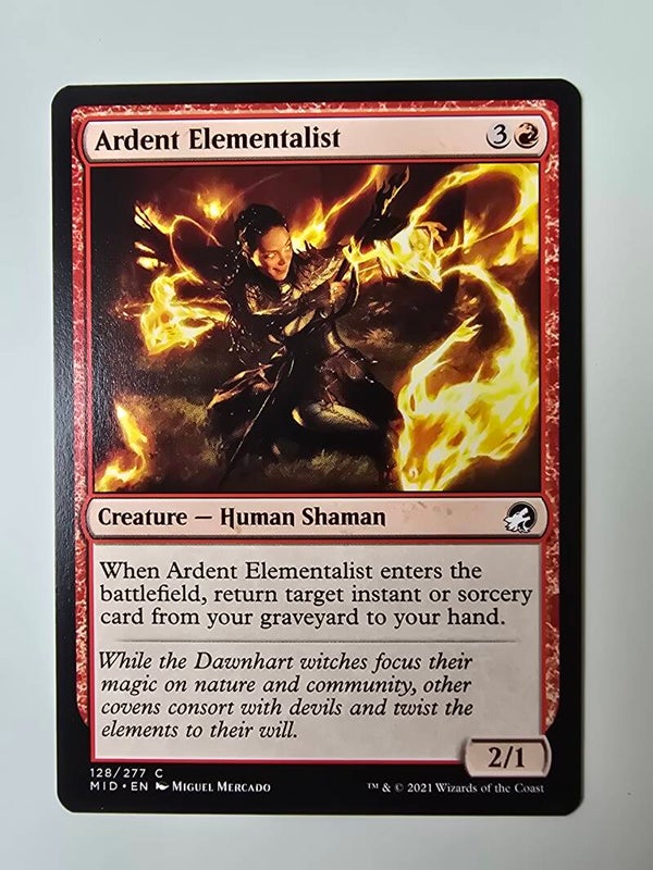 ARDENT ELEMENTALIST (MID) (128/277 C) (MTG) (TRADING CARD)