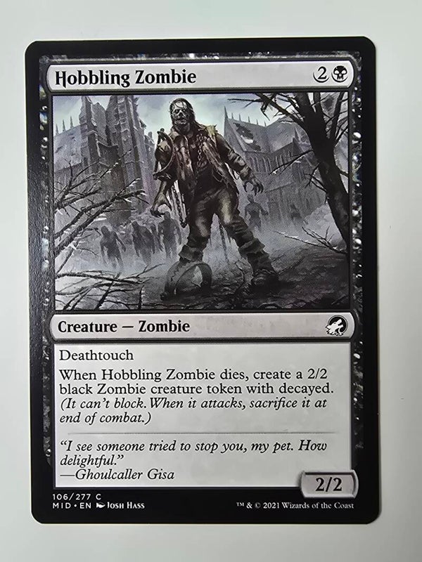 HOBBLING ZOMBIE (MID) (106/277 C) (MTG) (TRADING CARD)