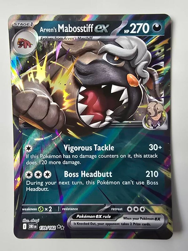 ARVEN'S MABOSSTIFF EX (DESTINED RIVALS 139/182) (POKÉMON) (TRADING CARD)