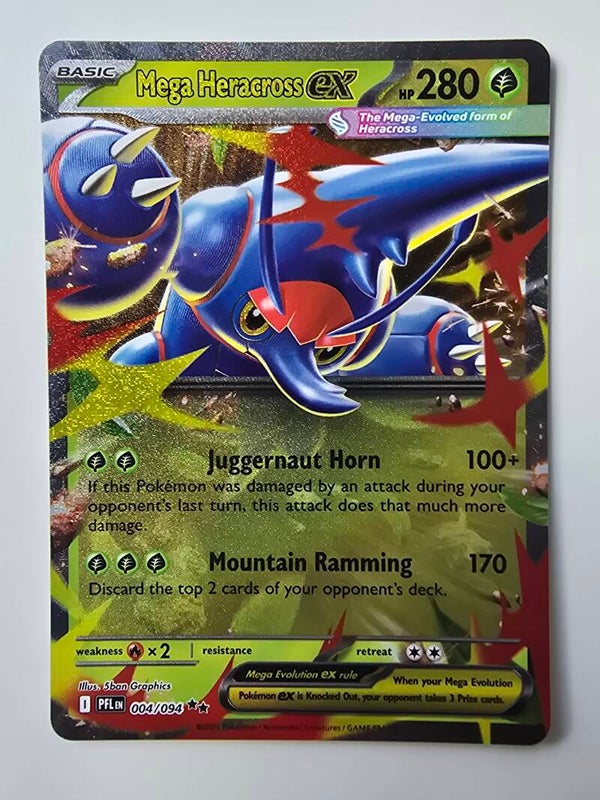 MEGA HERACROSS EX (PHANTASMAL FLAMES 004/094) (POKÉMON) (TRADING CARD)